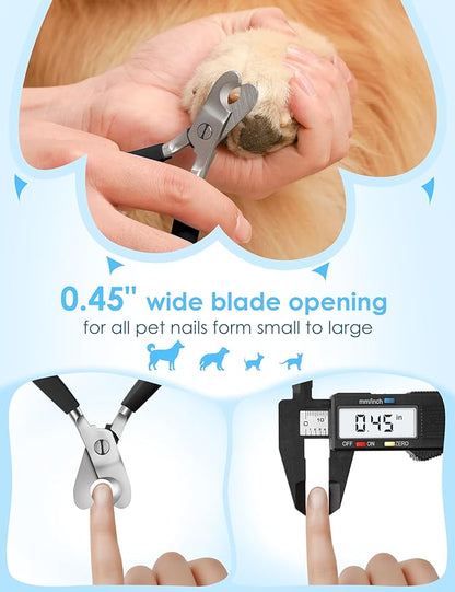 Heavy Duty Dog Nail Clippers -【Cuts Thick Nails Like Butter】【Upgraded Large Opening】 Professional Toenail Trimmer Razor Sharp Blade for Medium to Giant Breed (Black)