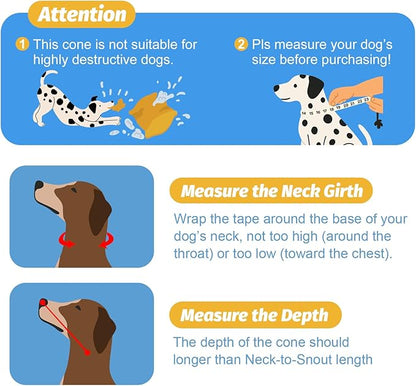 Dog Cone Collar to Stop Licking: Soft Mesh Recovery Collar After Surgery with Detachable Pad, Elizabeth Cone Alternative for Large Medium, Small Dogs, Normal Eating and Drinking (XL, Jet Black)
