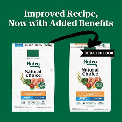Nutro Natural Choice Dry Dog Food Large Breed, Puppy Food Dry Recipe, Chicken and Brown Rice Recipe, 30 lbs.