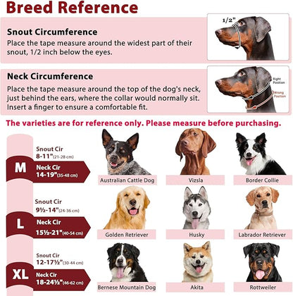 BARKLESS Soft Dog Head Collar, Patented Padded No Pull Head Halter, Training Nose Leash with Safety Link for Medium Large Dogs, Adjustable Muzzle Leash, Easy Control for Walking (L, Red)