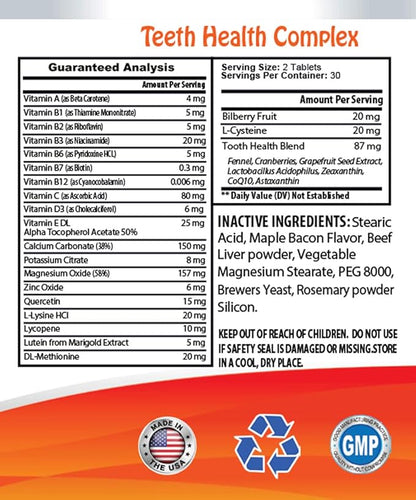 Dog Breath Tablets - Advanced Teeth Health for Dogs - Fights Bad Breath - Best Looking Gums and Teeth - Grapefruit Seed Extract for Dogs - 120 Tablets (2 Bottles)