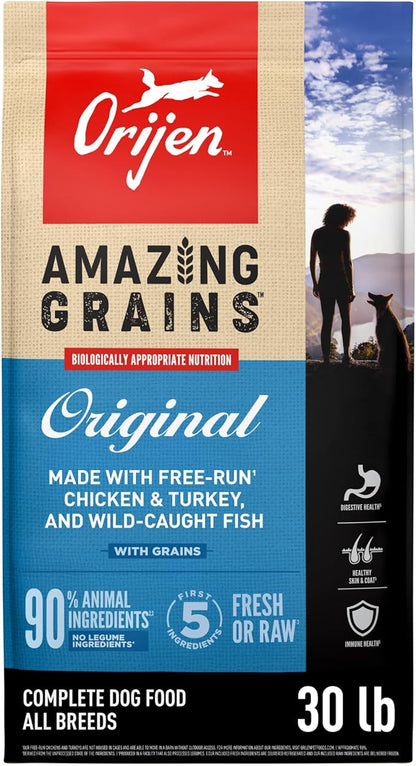 ORIJEN Amazing Grains Dry Dog Food Original Recipe 30lb Bag