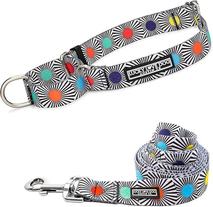 Lucky Love Dog, Adjustable Fun Style Martingale Collar for Dogs, Comfy & Bright Color, Premium No Slip Dog Collar - (Medium, SOCO Mart - Combo)