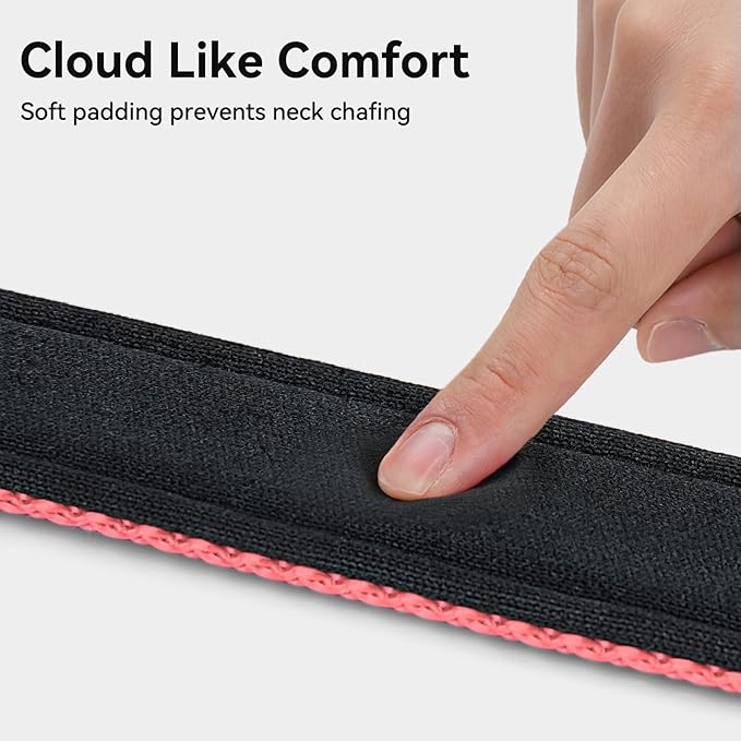 Joytale Reflective Dog Collar, Soft Neoprene Padded, Metal D-Ring, Nylon Pet Collar Adjustable for Medium Dogs, Neon Pink, M