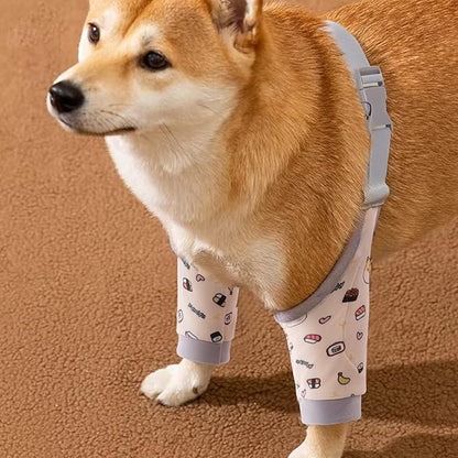 ROZKITCH Dog Surgery Leg Sleeve for Front Legs, Pet Prevent Licking Wound Elbow Knee Protector, Dog Leg Sleeve to Stop Licking Cone Collar Alternative for Sprain ACL CCL Arthritis Cute Dog 2XL