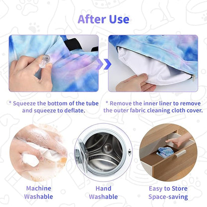 Dog Cone, Y-blue Cone Collar Inflatable Dog Neck Collar Recovery E-Collar Alternative, Cat Donut Collar After Surgery for Dogs and Cats(Purple Blue, M+)