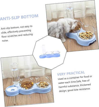 UKCOCO Multi Use Pet Feeder with Fall Design Transparent Detachable Water Dispenser for Cats and Dogs Practical Indoor Pet Supply
