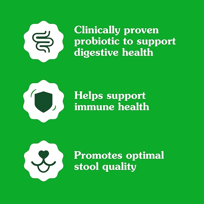Greenies Supplements Digestive Health Probiotics for Dogs, Dog Probiotic Supplements, Chicken Flavor, 15.6 oz. Pouch of 80 Count