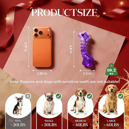 Kseroo Indestructible Dog Toys for Aggressive Chewers: 2-Pack Tough Chew Toy for Large Dogs, Heavy Duty Long-Lasting Dog Bones for Large Breed, Dog Toys to Keep Them Busy