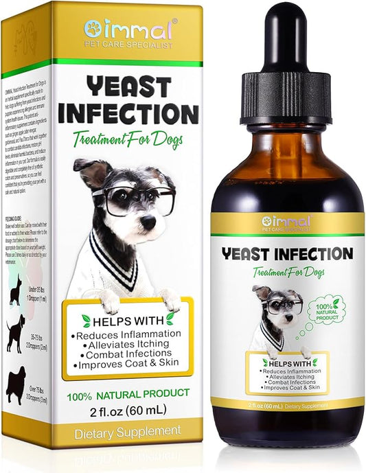 Yeast Infection Treatment for Dogs, Natural Yeast Infection Treatment Supports Dog Itch Relief, Dog Ear Infection, Dog Allergy Relief, Pet Supplies Dog Herbal Supplement, Bacon Flavor - 2 oz