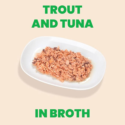 almo nature HQS Natural Wet Cat Food Trout and Tuna in Broth, Grain-Free, 2.47 oz (Pack of 24)