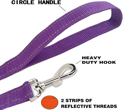 Reflective Dog Leash 7Ft /8 Feet Long, 1 Inch Wide, for Small and Medium Dogs