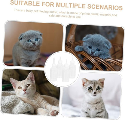 Kisangel 4pcs Plastic Kitten Puppy Milk Bottle Cat Dog Feeding Bottle for Newborn Pet Nursing