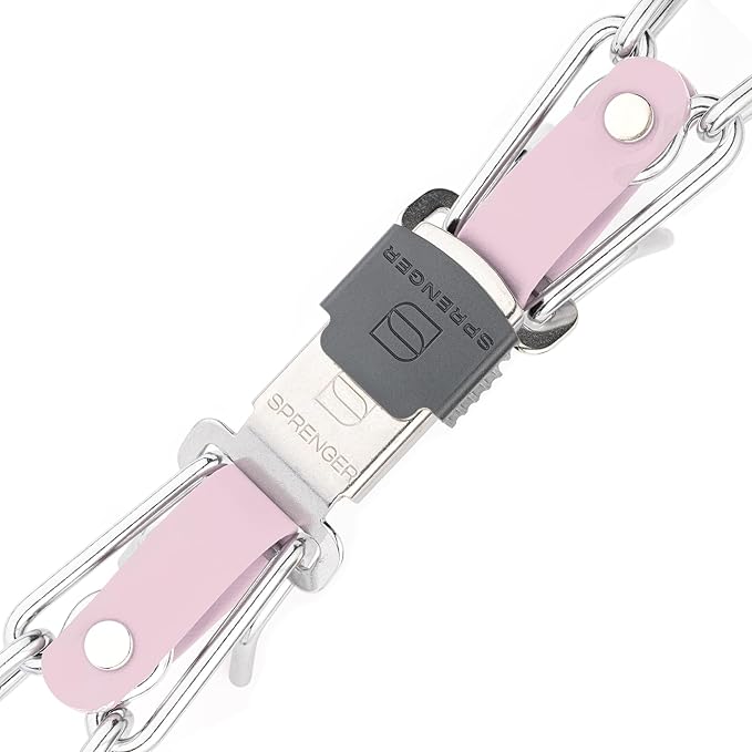Herm Sprenger Chrome Plated Steel Dog Collar with Quick Release ClicLock Buckle O-Ring Biothane Insert Training Collar Made in Germany (Pastel Purple, 25in x 4.0mm(Neck Size up to21-22in))
