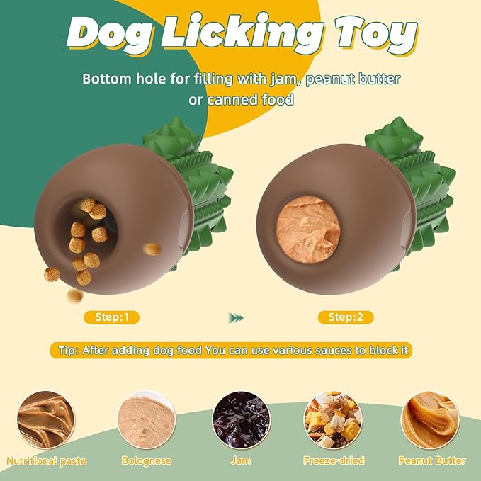 Pamlulu Dog Chew Toys Toothbrush Stick Teeth Cleaning Brush Dental for Medium Large Dog, Puppy Christmas,Easter Birthday Gifts,Outdoor Dog Squeaky Toys for Aggressive Chewers Tough Toys Interactive