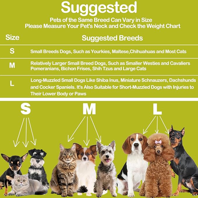 Dog Cone Collar for Dogs After Surgery, Soft Surgery Colla, Adjustable Dog Cone Collar for Pup&Kitty Pet Recovery, Pets Collar