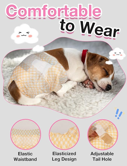 Dono Dog Diapers Female-60Pcs, Disposable Doggie Diapers with Wetness Indicator, Super Absorbent Leak-Proof Pet Puppy Diaper for Female Dogs in Peeing or Elderly Incontinence