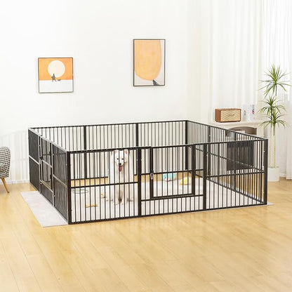 Dog Playpen - 32" Height Dog Pen, Heavy Duty Puppy Pen with Door, Safe & Sturdy, Easy Assemble for Indoor/Outdoor Pet Playpen (10 Panels with Door)