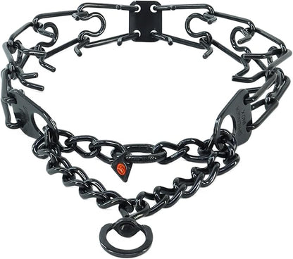 Herm. Sprenger Ultra-Plus Black Stainless Steel Dog Prong Training Collar 2.25mm Prongs x 16" Overall Length (Neck Size up to 13 in)