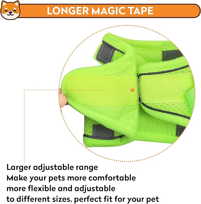 Dog Harness with Leash Set, No-Pull Step-in Reflective Pet Harness with 1 Leash Clips, Adjustable Soft Padded Easy Walk Dog Vest for Small Medium Large Dogs, Cats(Fluorescent, XXXSmall)