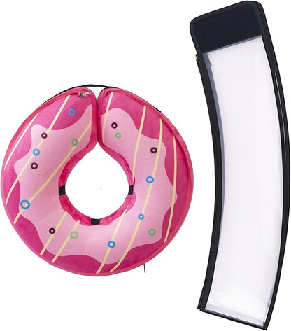 Transparent Shield Accessory for Inflatable Dog Cone Collar,Clear Shield Replacement with Zipper, Paired with MARIYAGO Inflatable Dog Donut Collar for Use (Blak Transparent, X-Large)