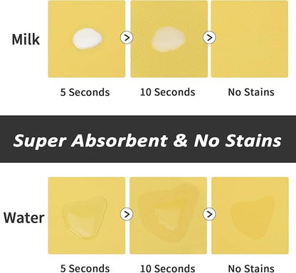 HotLive Dog Food Mat - Absorbent Cat Mat for Food and Water, No Stains Pet Feeding Bowl Mat, Easy to Clean Pet Placemats, Quick Dry Dog Water Dispenser Mat for Messy Drinkers | Yellow 18"x 28"