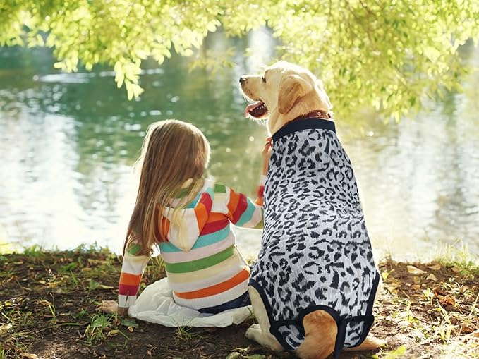 Dog Surgical Recovery Suit, After Spay Abdominal Wounds Post Surgical Suit for Dogs Female Male Dog Onesies, Anti Licking Breathable Dog Shirt for Small Large Dogs, Dog Surgery Collar Alternatives