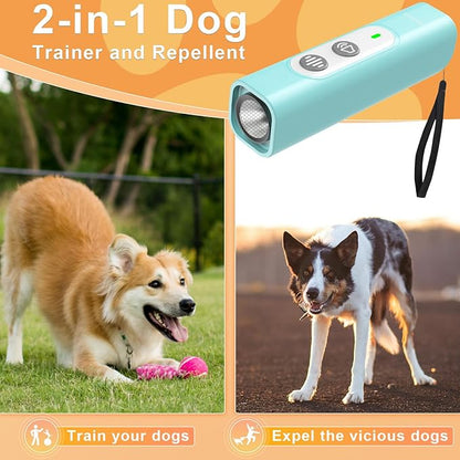 Anti Barking Device for Dogs - Dog Bark Deterrent Devices for Stopping Bad Dog Behavior - Ultrasonic Dog Bark Deterrent, Refuse to Shout and Slap - Best Anti Barking Device Rechargeable（Blue）