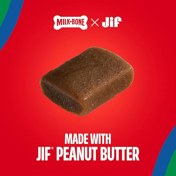 Milk-Bone Peanut Buttery Bites, Soft Dog Treats with Jif Peanut Butter, 24 Oz. Bag