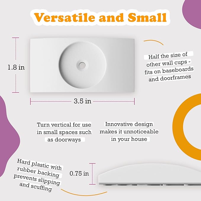 Wall Nanny 2-Pack - Works with 2 Gates - Baby Gate Wall Protector (Made in USA) Protects Walls and Doorways from Pet Gates - for Pressure Mounted Indoor Safety Baby Gates - White
