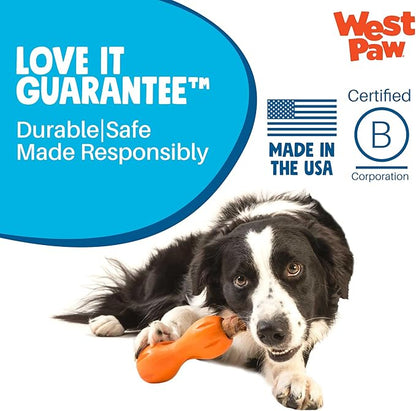 WEST PAW Qwizl Durable Zogoflex Dog Puzzle Toy for Mental Stimulation, and Enrichment - Treat Dispensing for Bully Sticks and Dental Sticks - Dishwasher Safe - Made in USA - Small - Sunflower