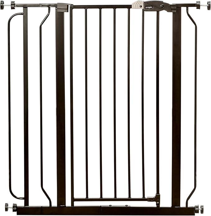 Regalo Safety 36" Extra Tall Baby Gate for Doorways & Bottom of Stairs, Pressure Mounted Walk Through Gate for Babies, Toddlers & Pets, Tested & Safe for 30 Years, American Designed, American Owned