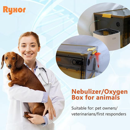 Ryoxr Puppy Atomization Nest, Folding Pet ICU & Pet Oxygen Chamber, Incubator for Puppies with Pet Nebulizer Box - Pet Cages for Cats, Dogs & Home Pet for Cough Breathing Treatment （Large,Yellow ）