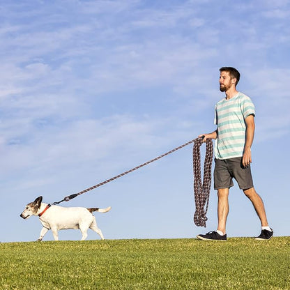 Long Dog Leash for Training 20Ft-Reflective Nylon Rope with Swivel Hook-Recall Agility Lead for Large Small Medium Dogs Outside Walking Hiking-Brown
