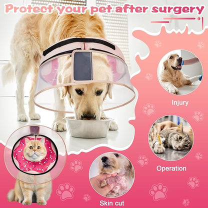 CNEO Inflatable Dog Cone Collar with Detachable Enhanced Anti-Licking Shield, Soft Neck Donut Collar for Dogs After Surgery, Adjustable Dog Cone Alternative for Large Medium Small Dogs & Cats