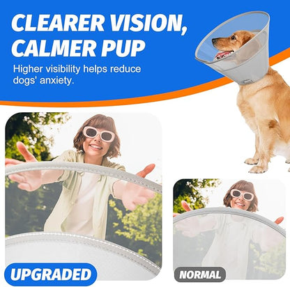 Dog Cone Collar with Soft Liner to Stop Licking, Elizabeth Recovery Collar After Surgery for Large Medium Dogs, Comfortable Pet Head Cone Alternative for Neutering Spay Injury (2XL)