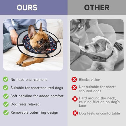 Paw Legend Soft Dog Cone Collar for Dogs After Surgery Pet Recovery Collar for Small Medium Short-Nosed Cats Lightweight Comfy Cone Alternative to Stop Licking, L
