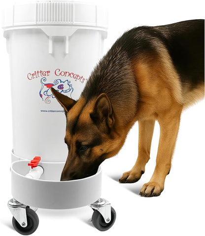 Gravity Water Bowls for Dogs: 6.5 Gallons! Pet Gravity Water Dispenser. Quiet, BPA Free, No Rust, Made in USA. Ideal for Daycares and Multi Pet Busy Parents. Automatic Fountain for Cats
