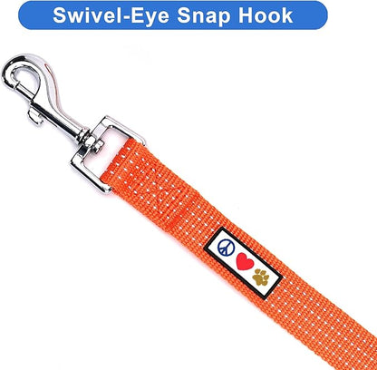 Pawtitas Orange Dog Leash 6 ft XS/S Reflective Durable Lightweight Dog Lead for Small Dogs and Puppies