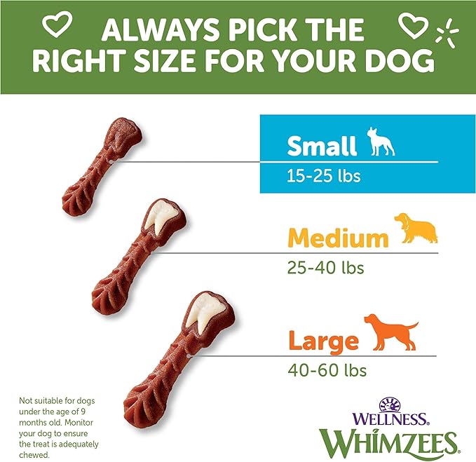 Wellness WHIMZEES Value Pack Dog Dental Treat, Chews, Freshens Breath, Small Size, 47.1 oz Box, 89 Count