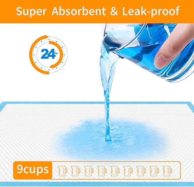 Bolux Dog and Puppy Training Pads， Disposable Dog Pee Pads (50, 17.8"*23.5"(45*60cm))