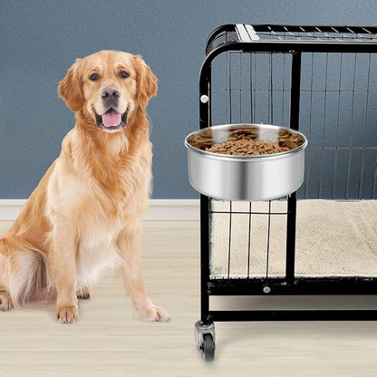 Dog Bowl Stainless Steel Pet Hanging Food Water Bowl Cage Feeding Cup Feeder for Dogs Cats Rabbits Birds Small Animal (X-Large)