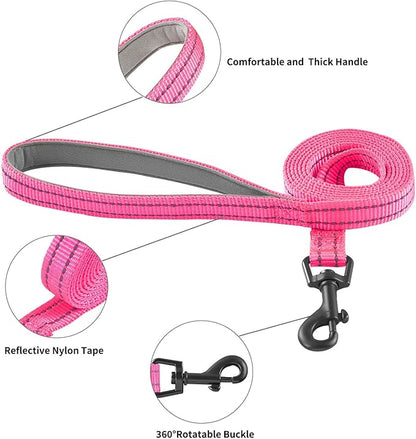 Hipubby Dog Harness and Leash Set, No Pull Soft Mesh Puppy Harness for Small Medium Dogs, Cats - Step in Reflective Breathable Lightweight Vest Harness for Walking, Training - Rose Red, S