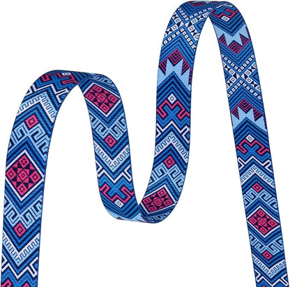 Mihqy Dog Collar with Bohemia Floral Tribal Geometric Patterns - Soft Ethnic Style Collar Adjustable for Small Medium Large Dogs(Blue Ethnic Style,L)