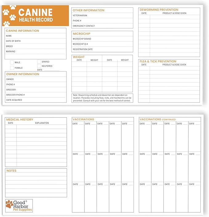 GoodHarborPet|Puppy Whelping Essentials Kit for Newborn Dogs | Vaccination Record Cards, Thermometer, Umbilical Floss, and Supplies for Pets