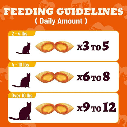 13.05oz Pumpkin Treats for Cat& Dog with Egg Yolk Creamy Core - Crunchy& Soft Cat Treats for Indoor Cats for Skin &Coat, Gut Health with Kitten Training Snacks
