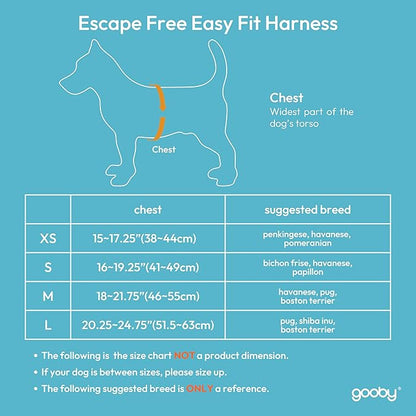 Gooby Escape Free Easy Fit Harness - Black, Small - No Pull Step-in Patented Dog Harness with Quick Release Buckle for Small to Medium Dogs