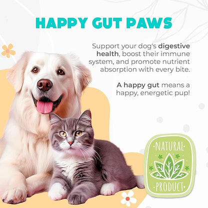 Probiotics for Dogs Chews - 60 pcs - Digestive & Gut Health Support - Probiotic Chews for Dogs with Enzymes & Natural Ingredients - US Formula - Beef Flavored