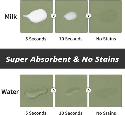 HotLive Dog Food Mat - Absorbent Cat Mat for Food and Water, No Stains Pet Feeding Bowl Mat, Easy to Clean Pet Placemats, Quick Dry Dog Water Dispenser Mat for Messy Drinkers | Green 16"x 24"