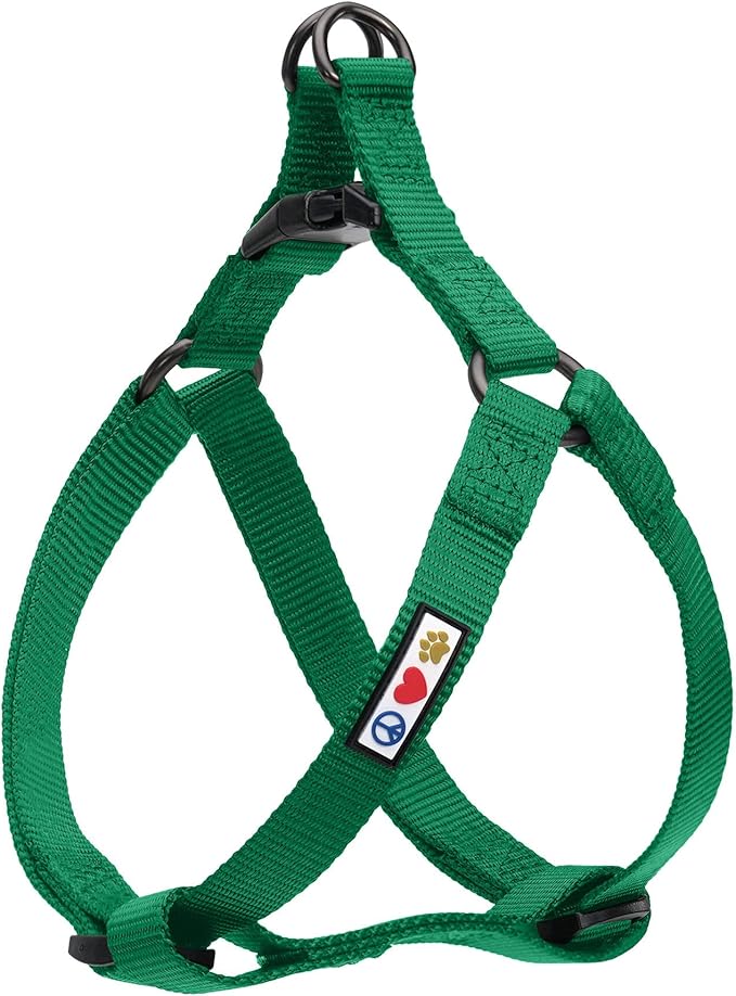 Pawtitas Solid Step-in Dog Harness – Adjustable No-Pull Vest for Puppies to Seniors, Safe & Comfortable L Lush Green